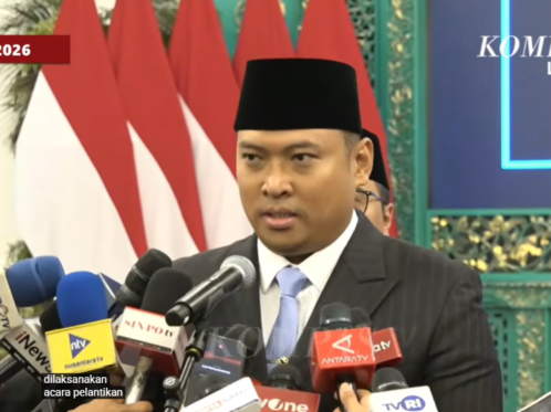 Kepala BGN Sudaryono memberi pernyataan pers usai dilantik, Rabu (22/7/2026). Foto:Tangkapan Layar Kompas TV